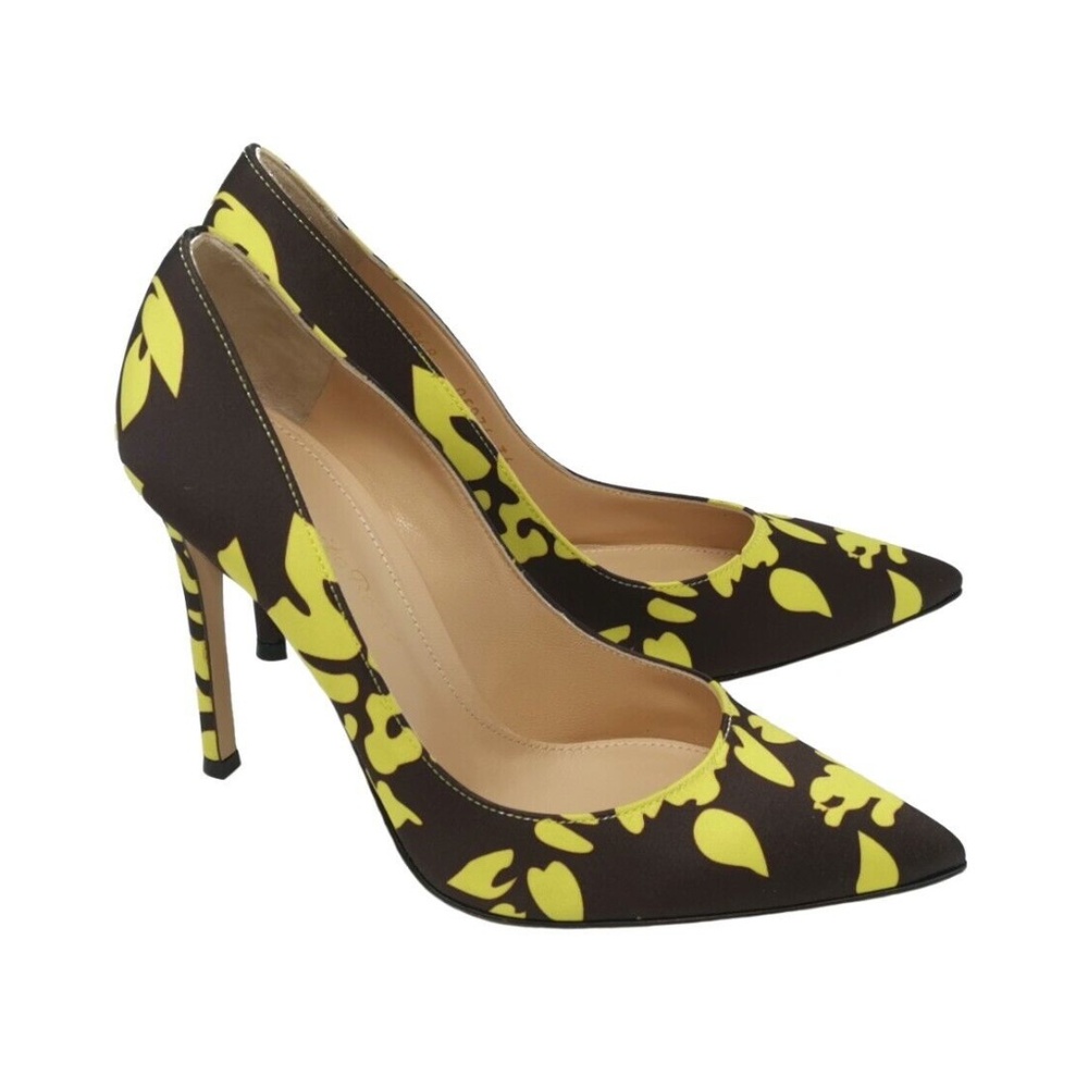 Gianvito Rossi x Mary Katrantzou Lisa Yellow Rosario Satin - 37